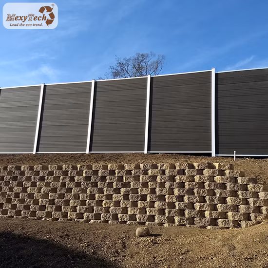 옥외 발코니를 위한 쉬운 설치 WPC 티크 폴리 목재 울타리